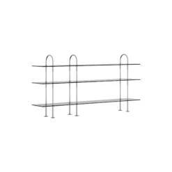 Keen Shelving, steel/smoked tempered glass