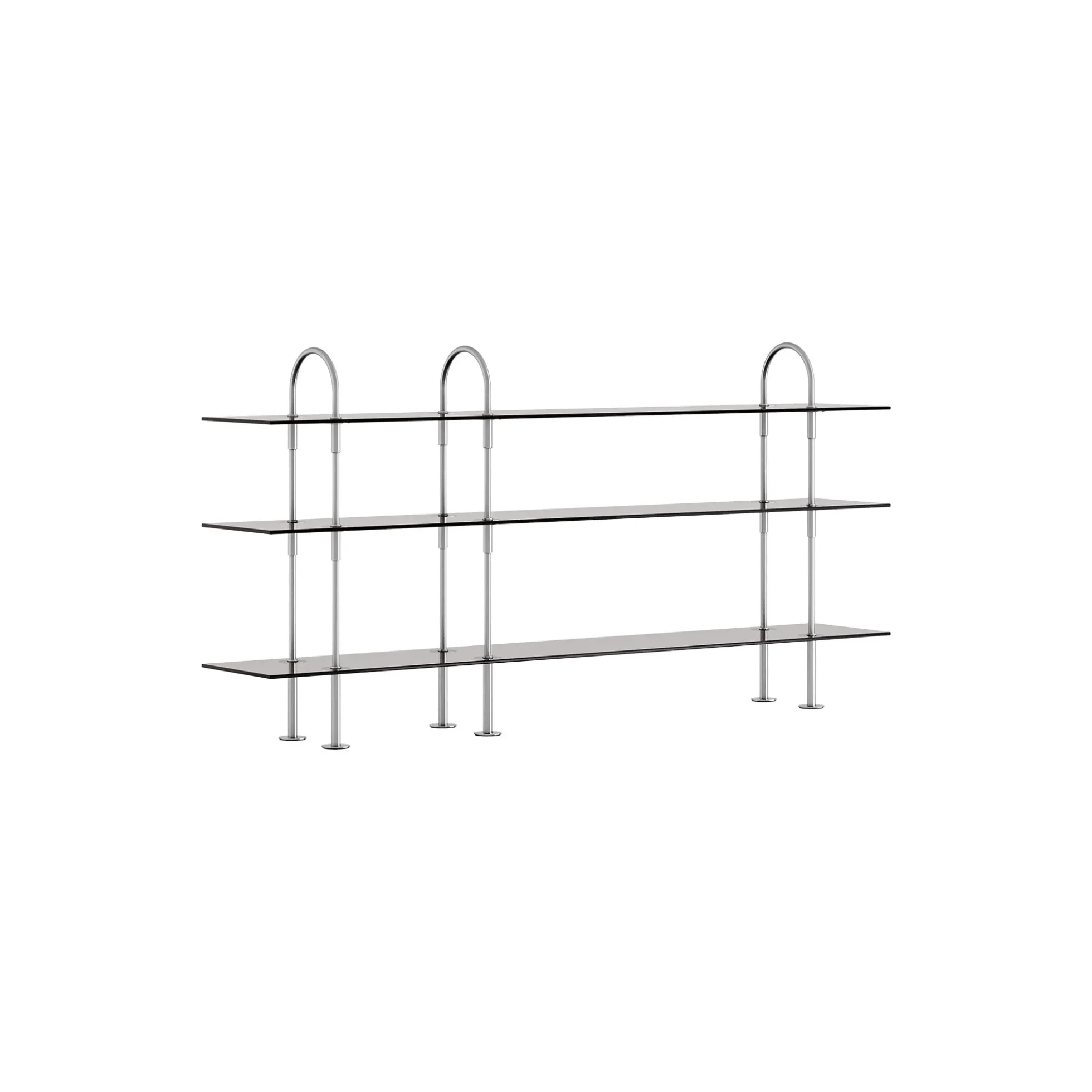 Keen Shelving, steel/smoked tempered glass