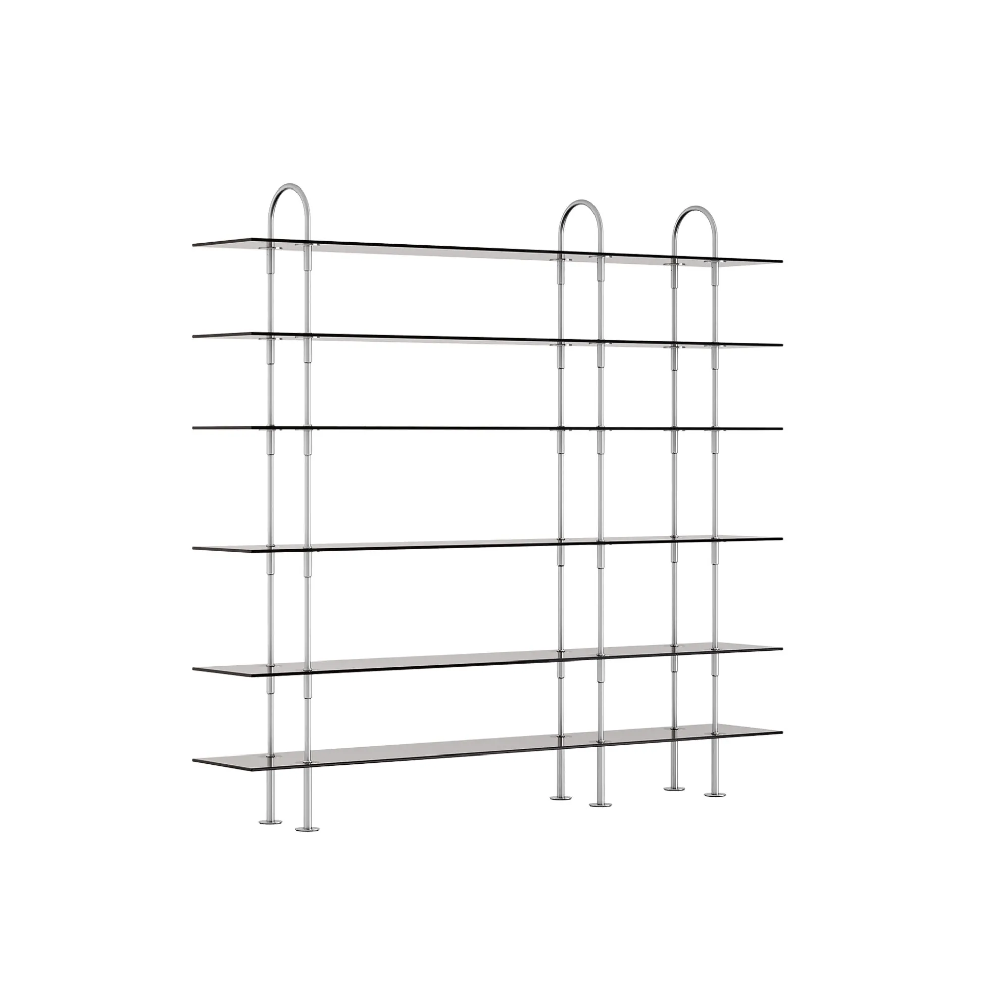 Keen Shelving, steel/smoked tempered glass