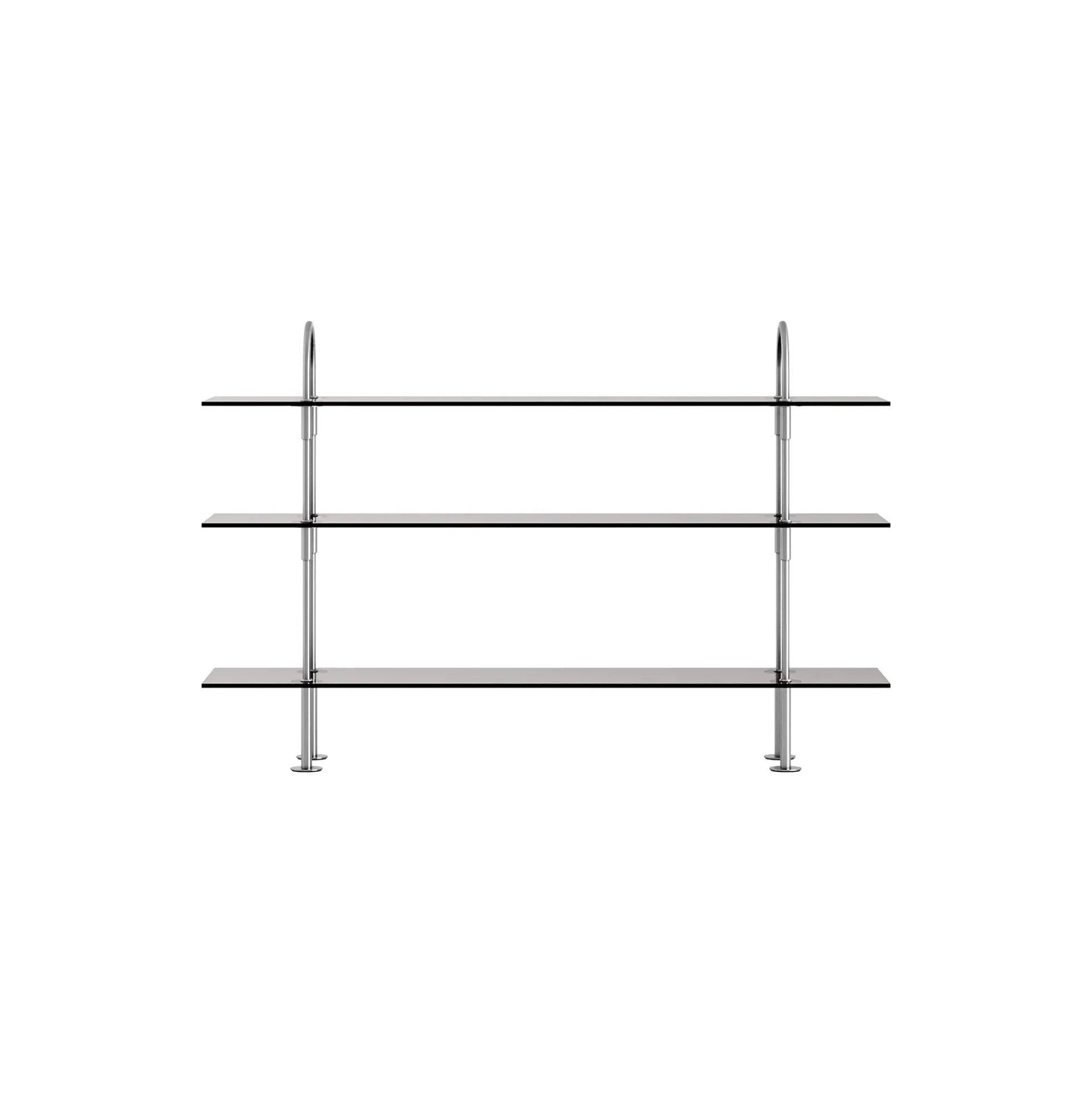 Keen Shelving, steel/smoked tempered glass