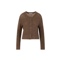 Knit cardigan in alpaca, mocca mousse
