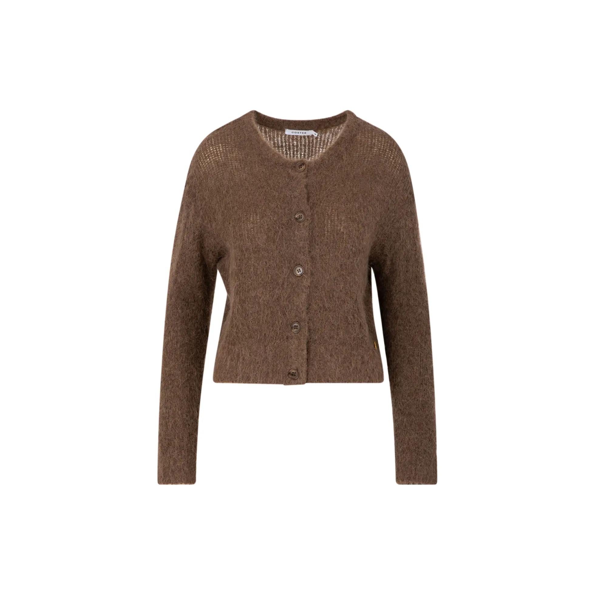 Knit cardigan in alpaca, mocca mousse