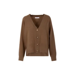 Knit cardigan, mocca mousse