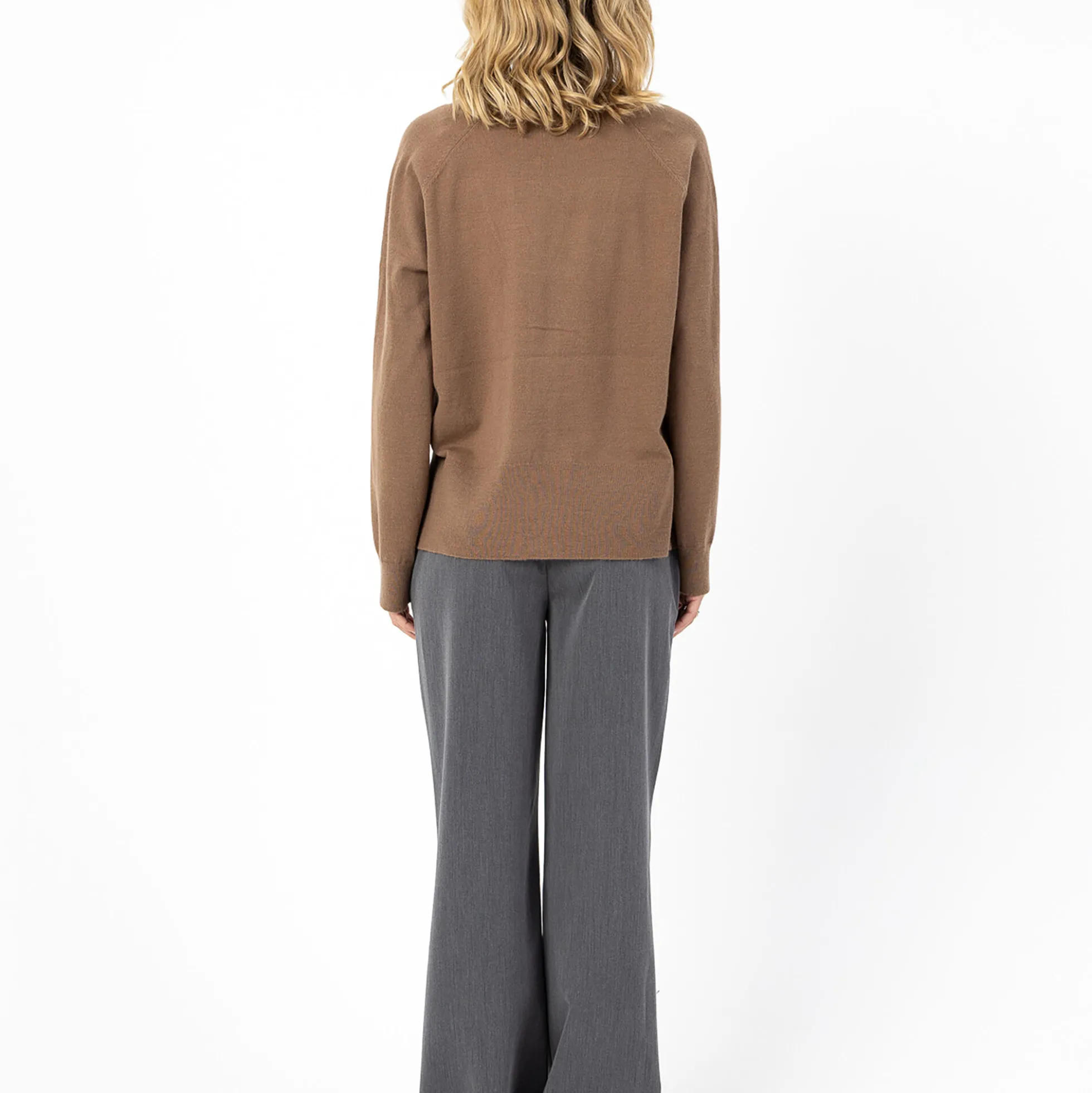 Knit cardigan, mocca mousse
