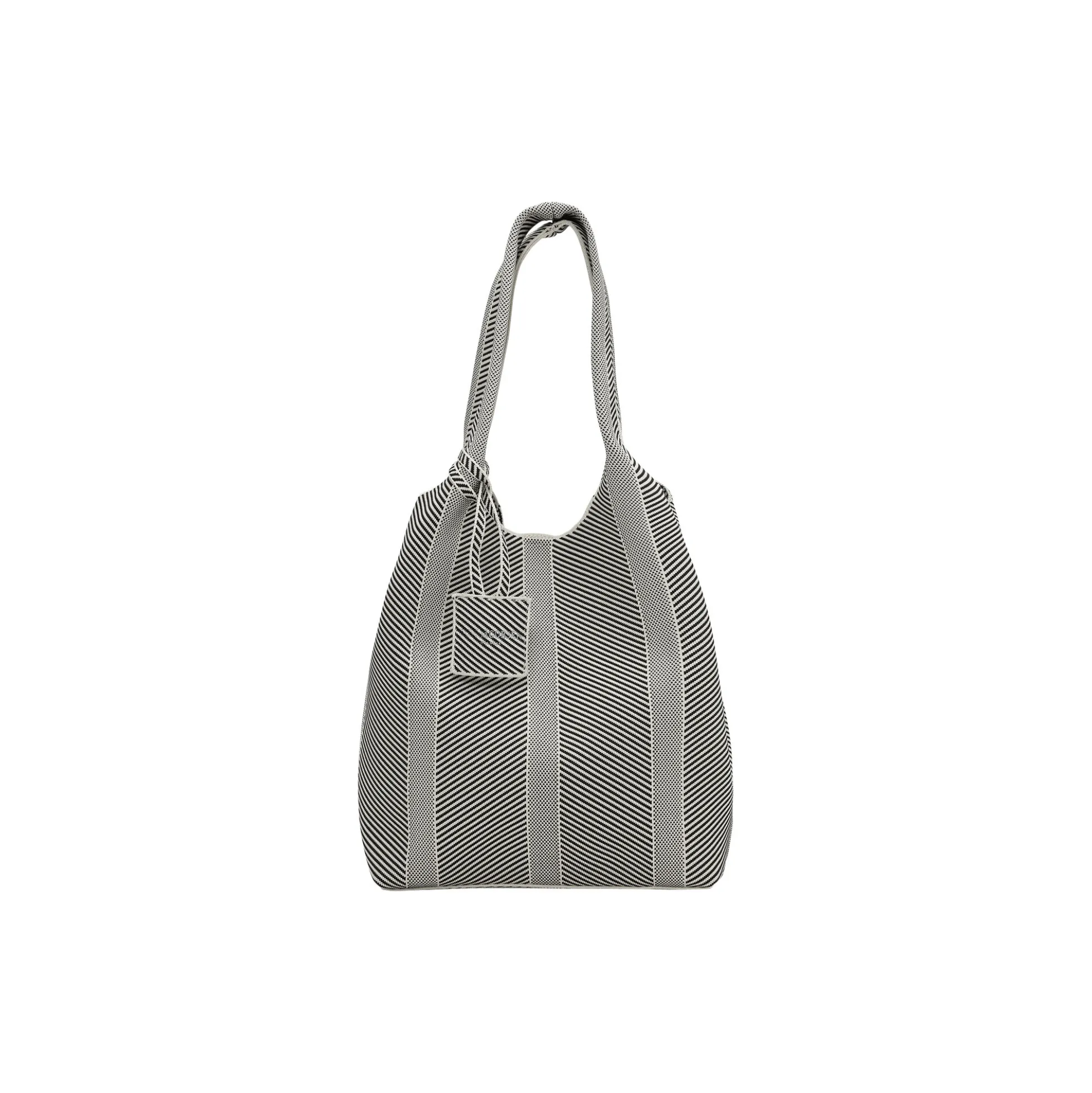 Knitted Bag, milk creme black