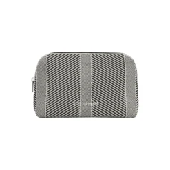 Knitted Makeup Bag, milk creme black