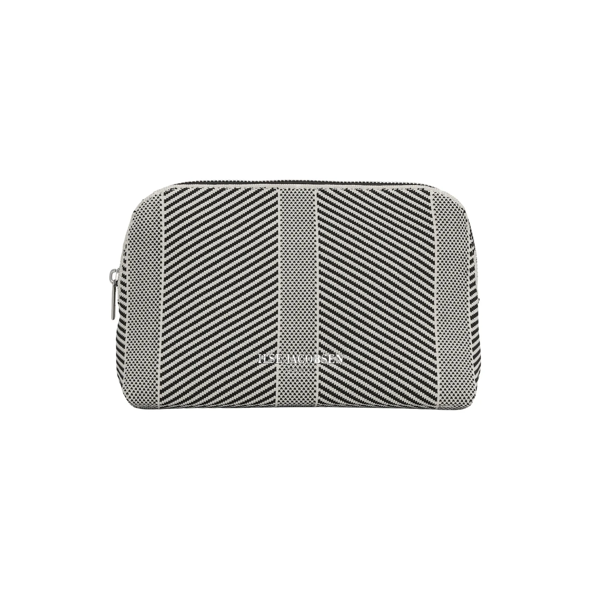 Knitted Makeup Bag, milk creme black