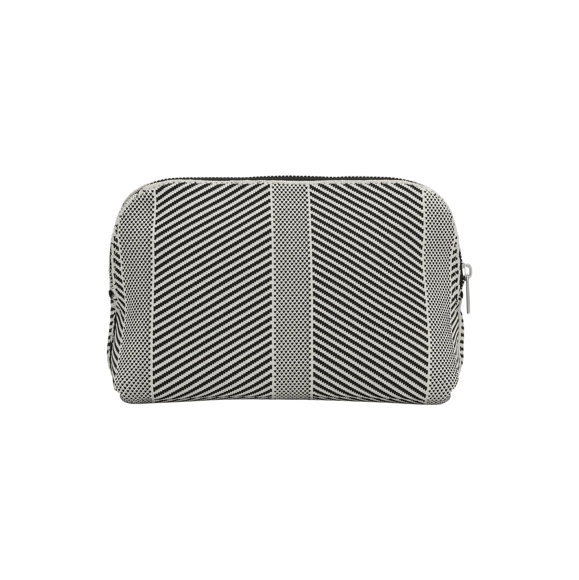 Knitted Makeup Bag, milk creme black