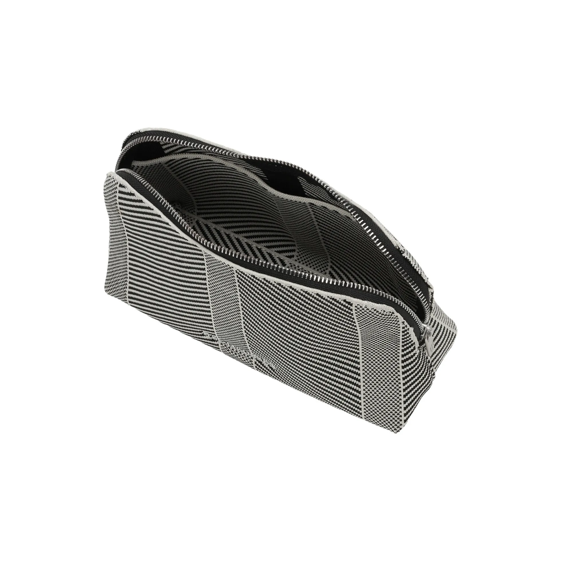 Knitted Makeup Bag, milk creme black