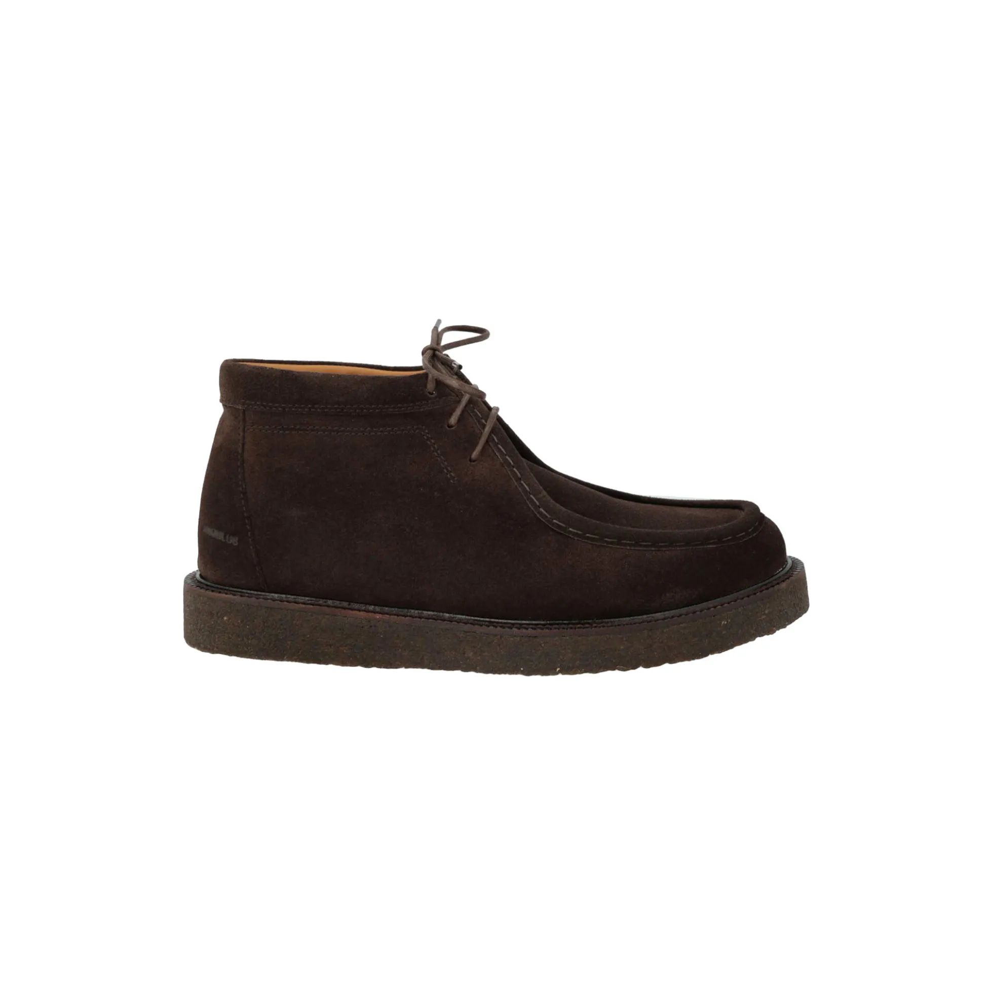 Lace-up shoe with decorative trim, dark brown