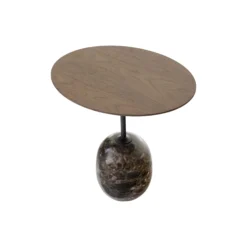 Lato Table LN9 Lounge Table, Emparador marble/walnut