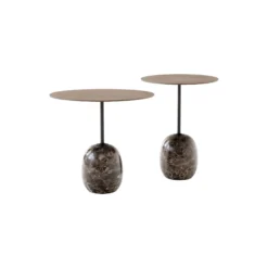 Lato Table LN9 Lounge Table, Emparador marble/walnut
