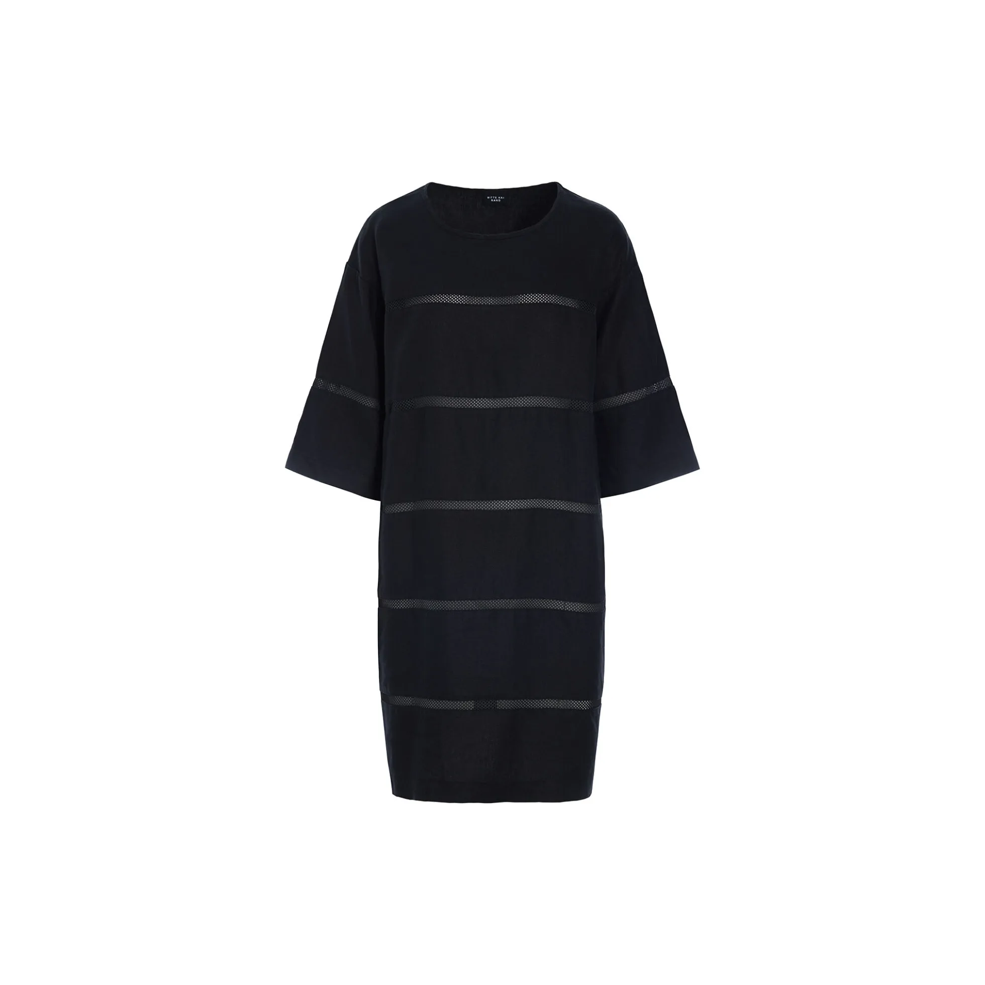 Lazy linen kjole med paneler, black