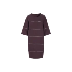 Lazy linen kjole med paneler, raisin