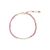 Lea armbånd m. ædelstene, goldplated/rhodolite