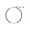 Lea armbånd m. ædelstene, guldbelagt/black spinel