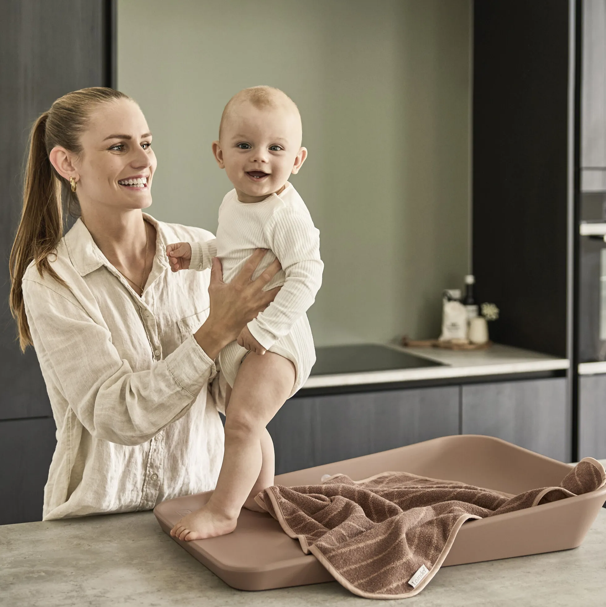 Leander Woodland Topper til puslepude, clay