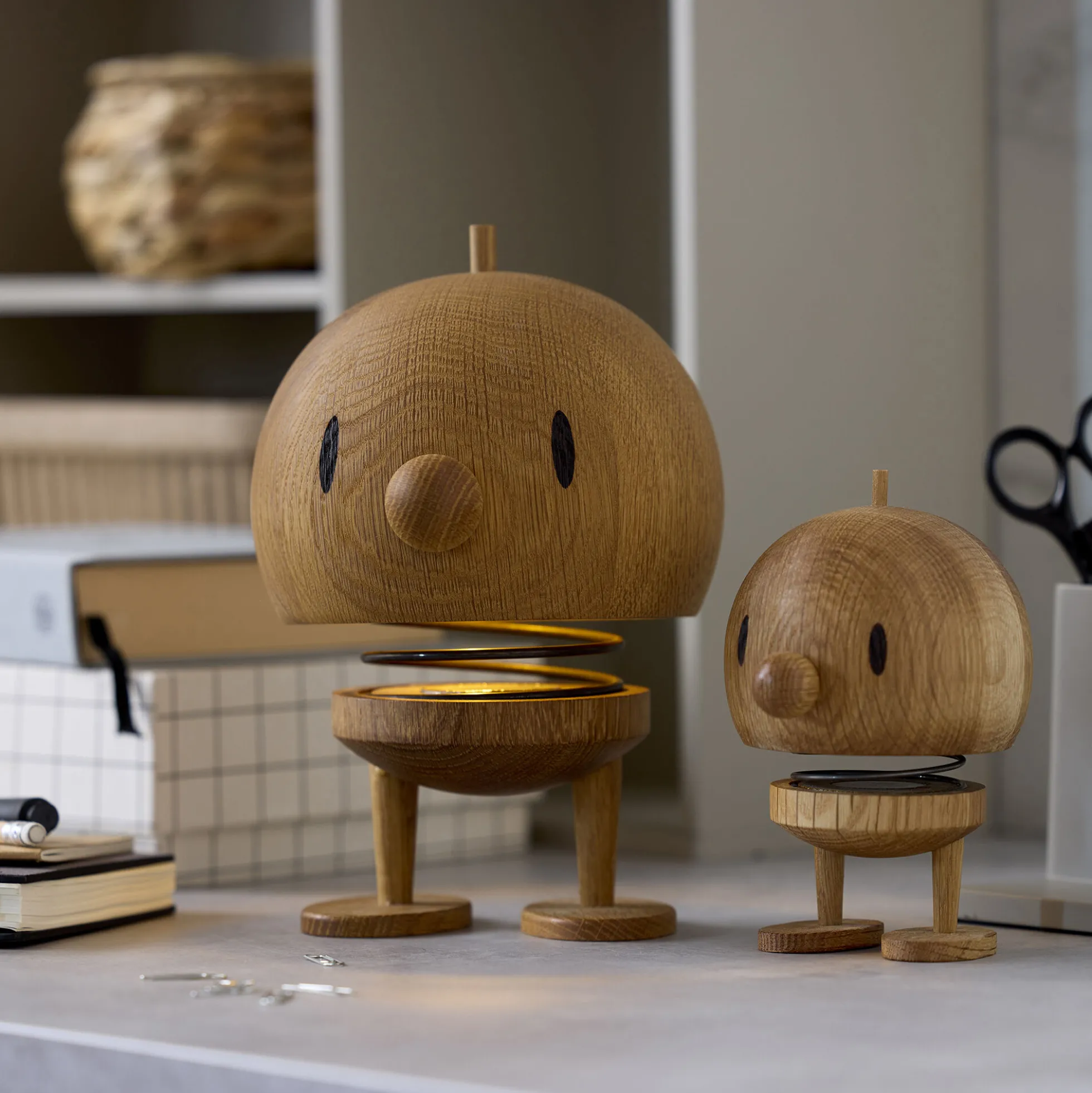 LED lampe L, oak