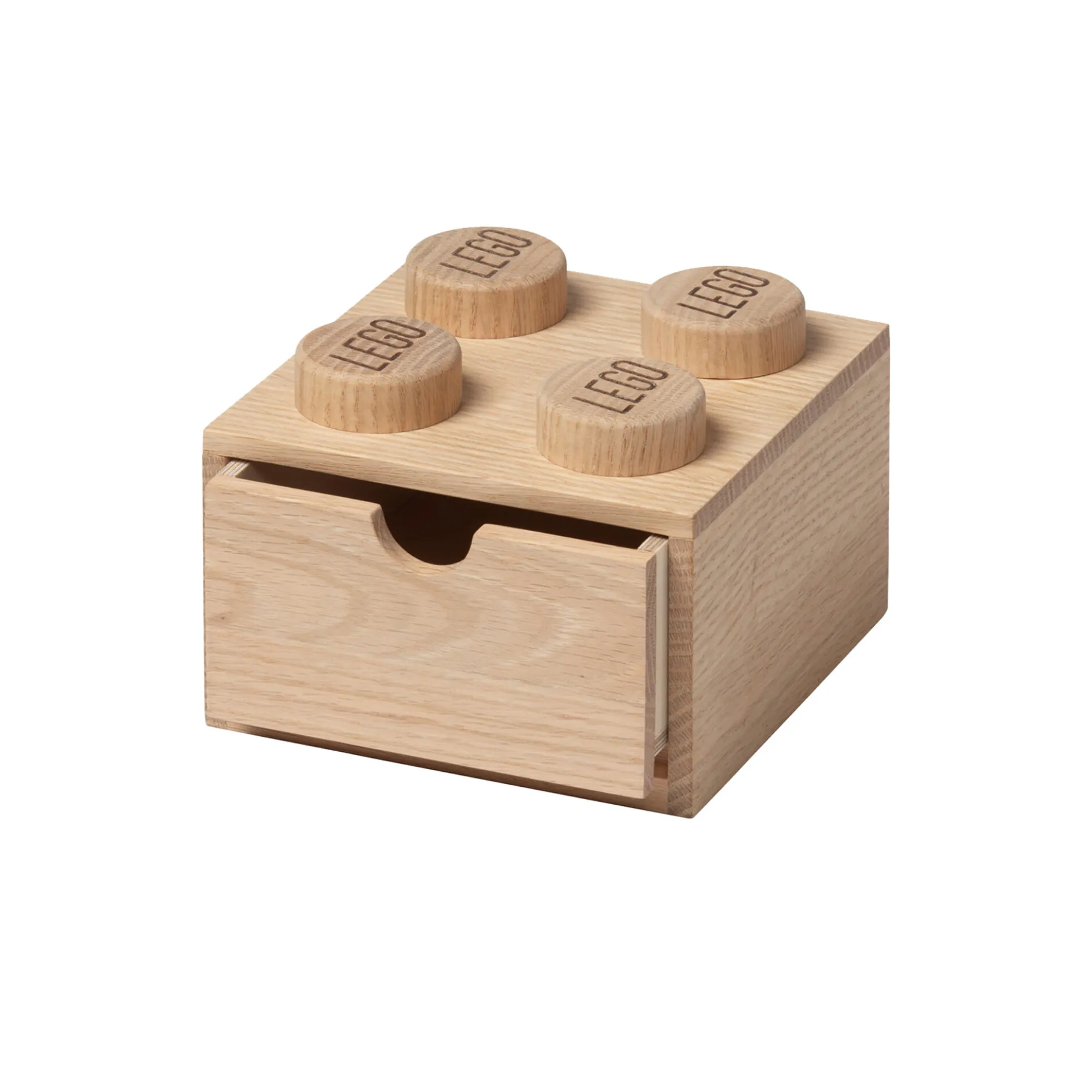 LEGO® 2x2 opbevaringskasse, sæbebehandlet eg