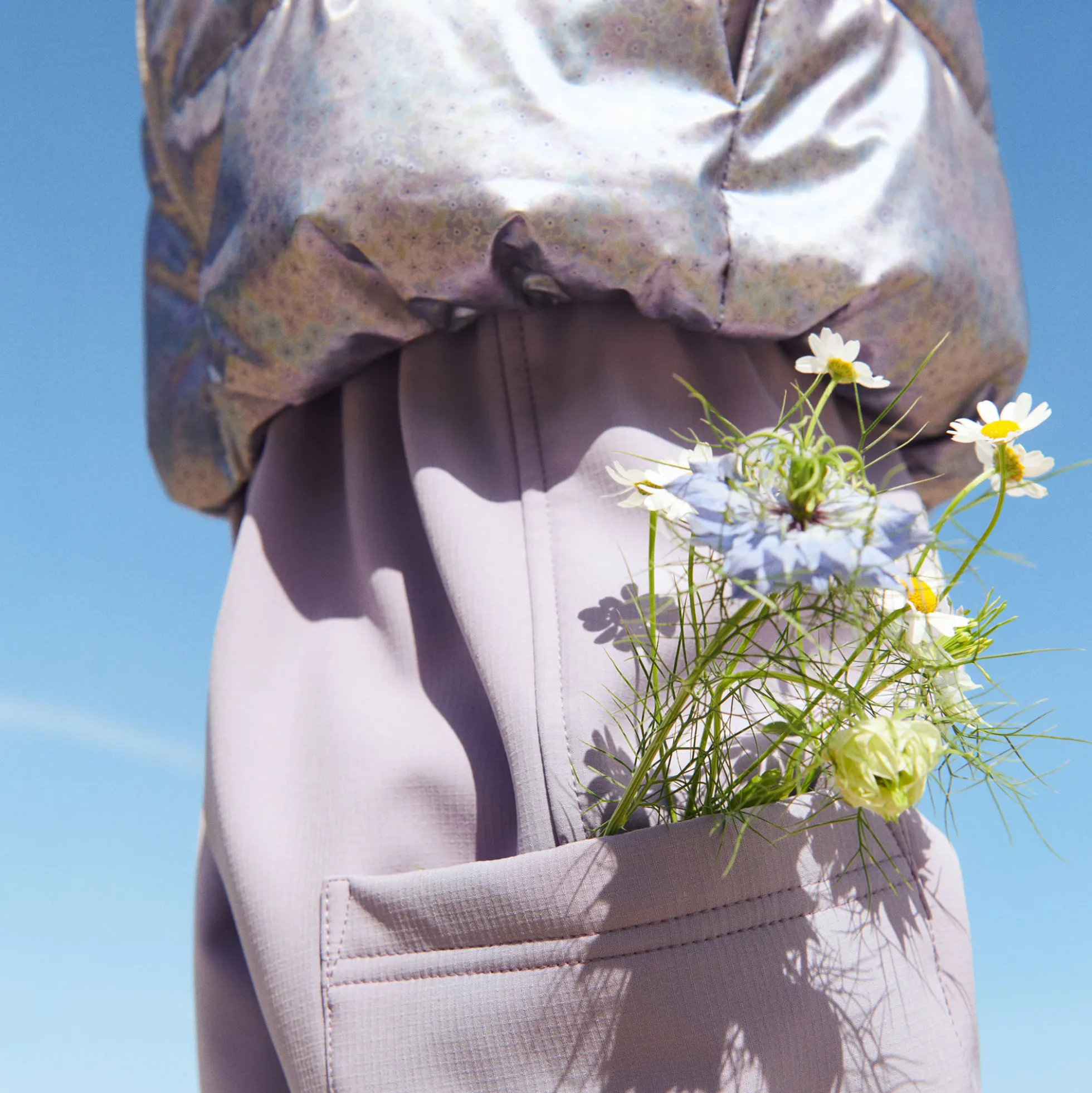 Lightweight Puffer Jacket Ullu, silver sky flower