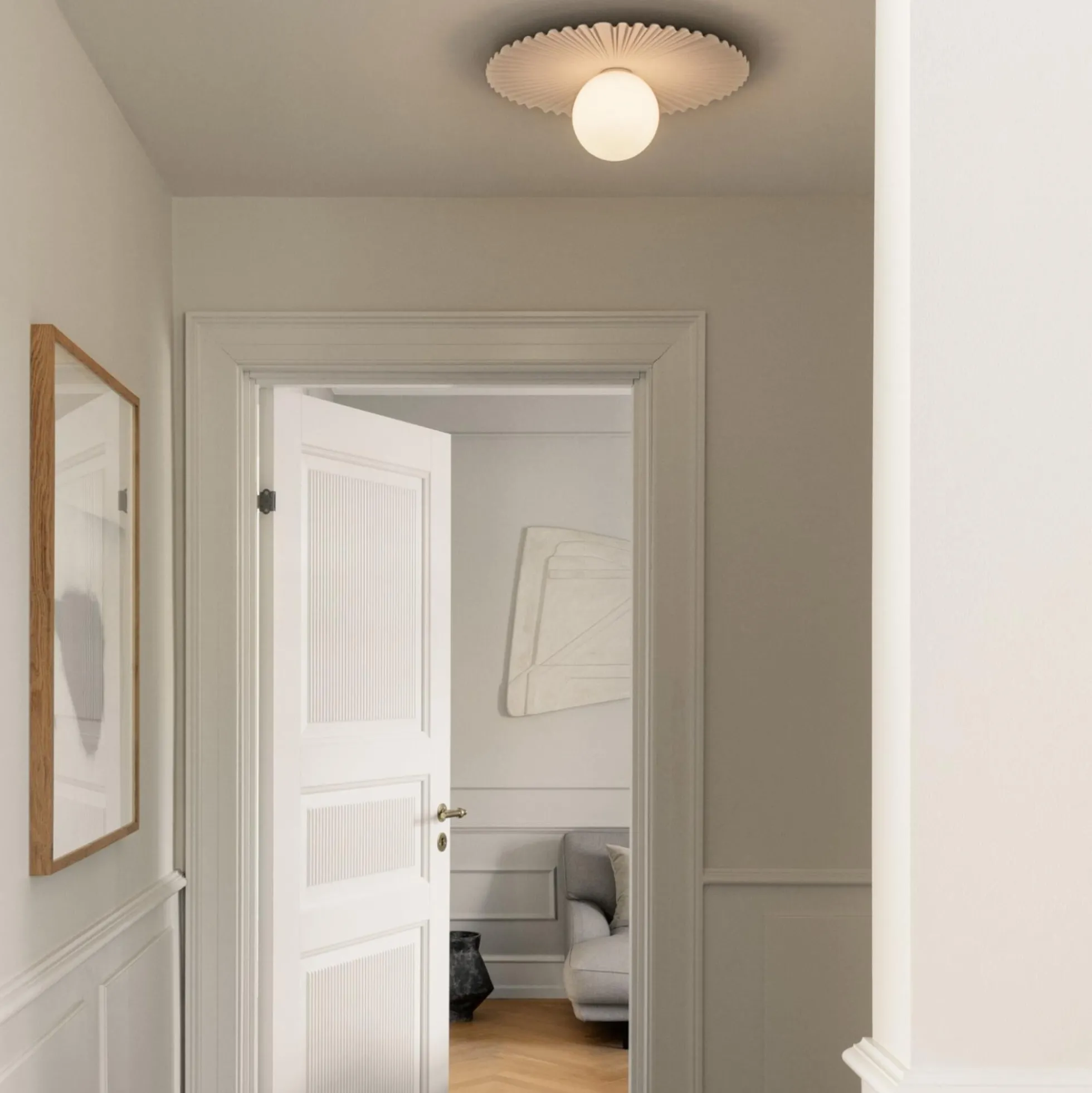 Liila Muuse Medium Ceiling Lamp, white/opal