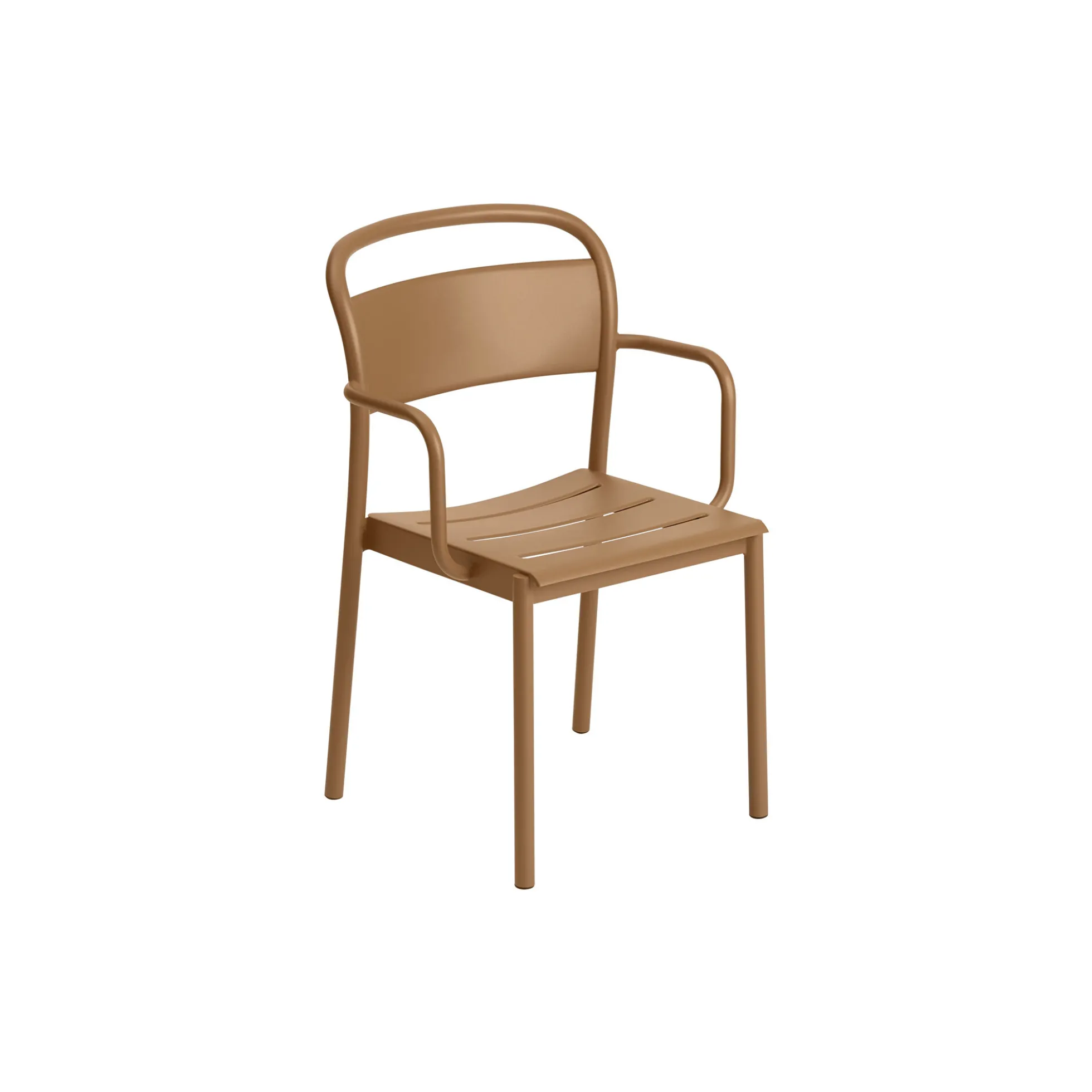 Linear Steel Armchair, burnt orange