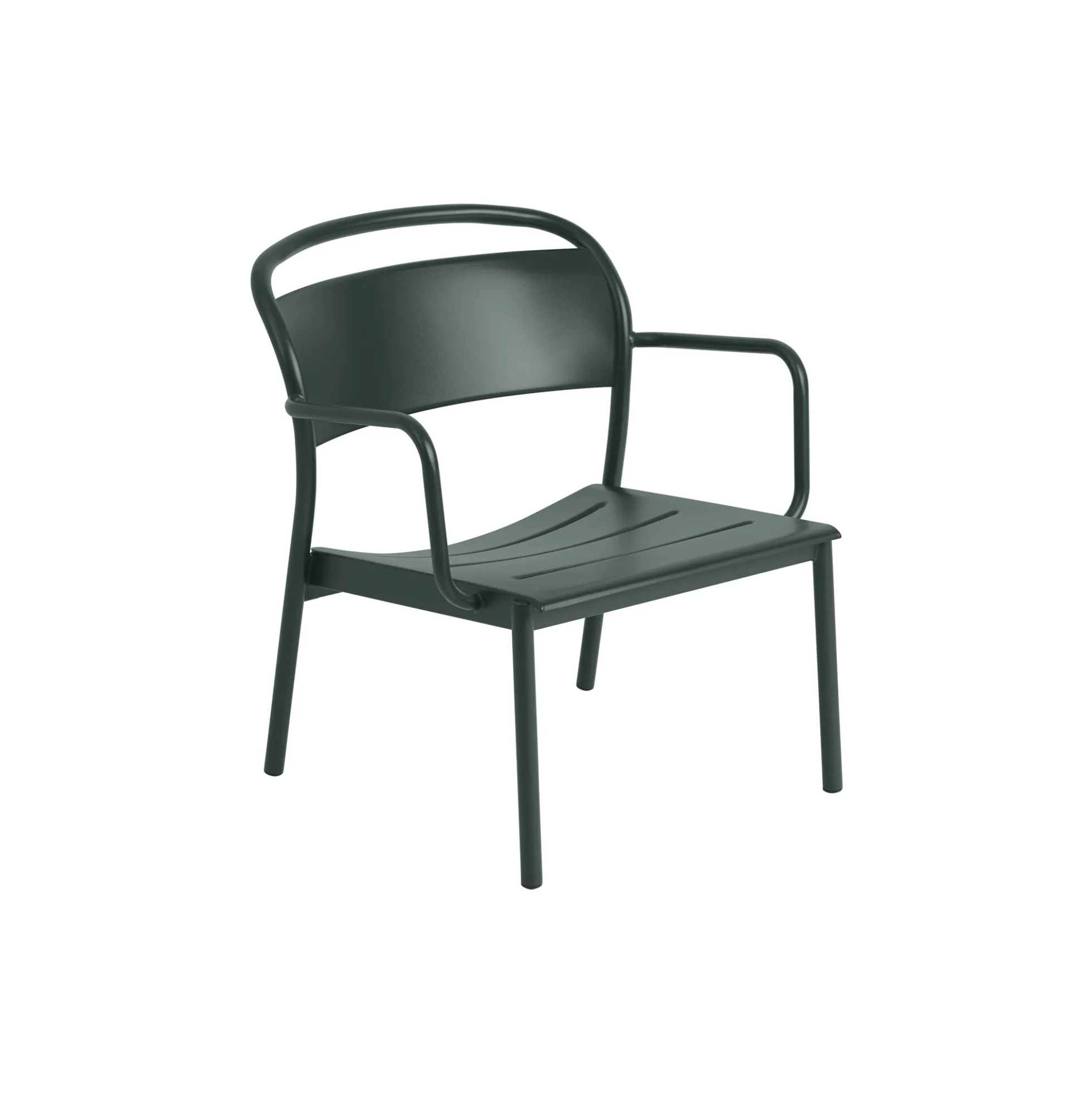 Linear Steel Lounge Armchair, dark green
