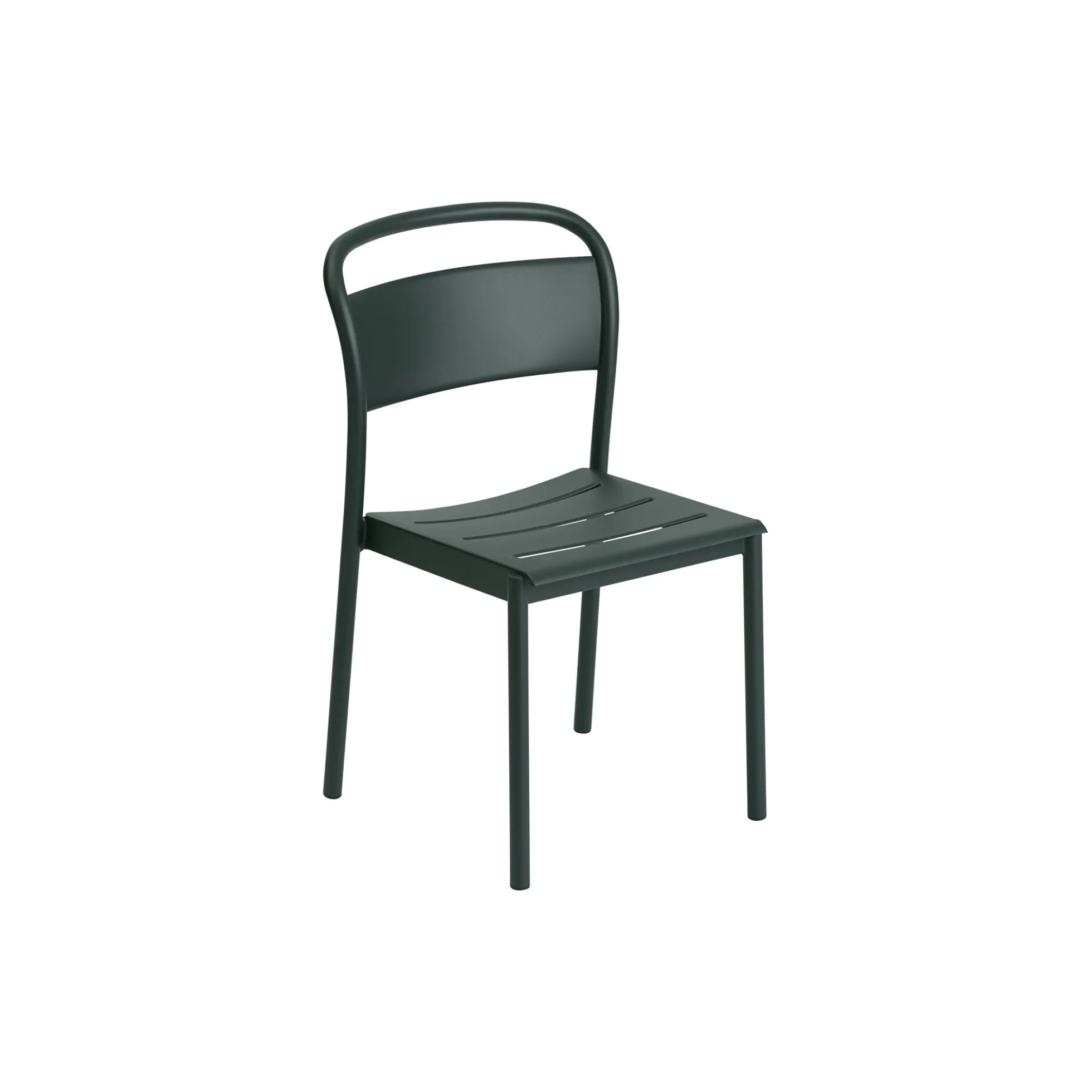 Linear Steel Side Chair, dark green