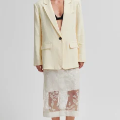 Lino New Fit Blazer, alabaster gleam