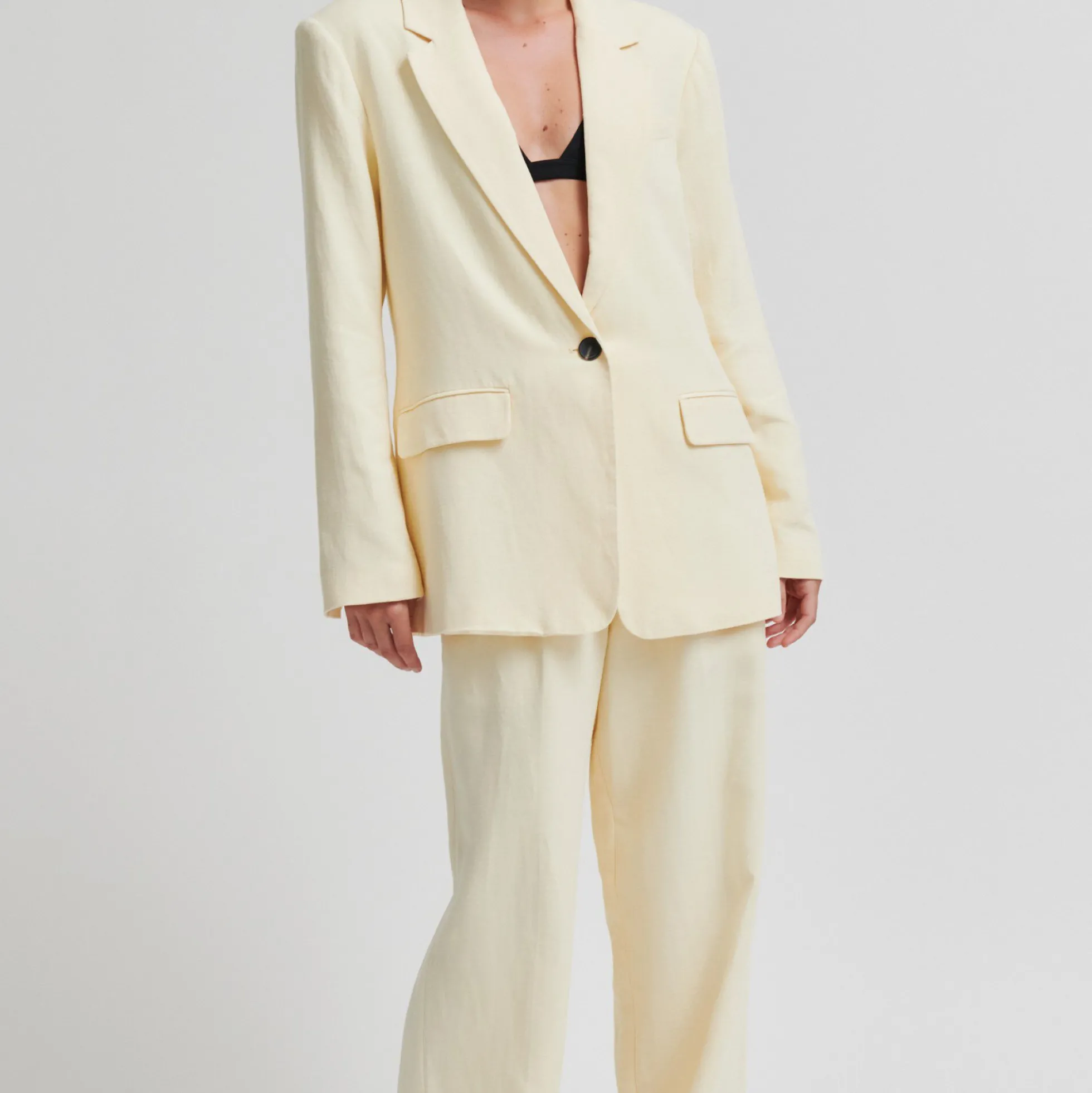 Lino New Fit Blazer, alabaster gleam