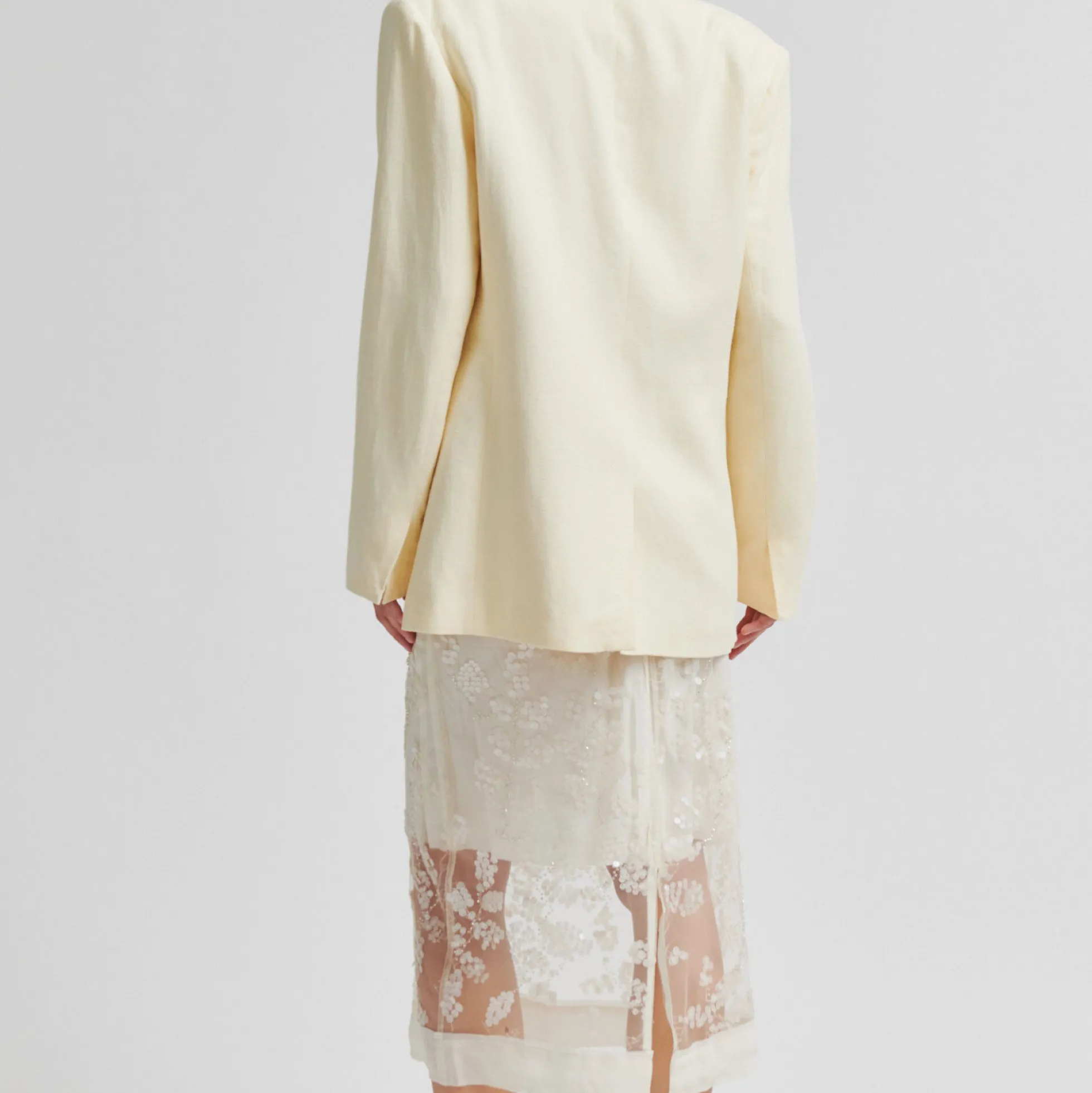 Lino New Fit Blazer, alabaster gleam