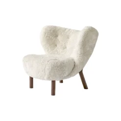 Little Petra VB1 loungestol & fodskammel ATD1, Moonlight/olieret valnød