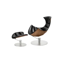 Lobster Chair loungestol, valnød/krom