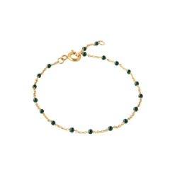 Lola armbånd, guld/petrol green