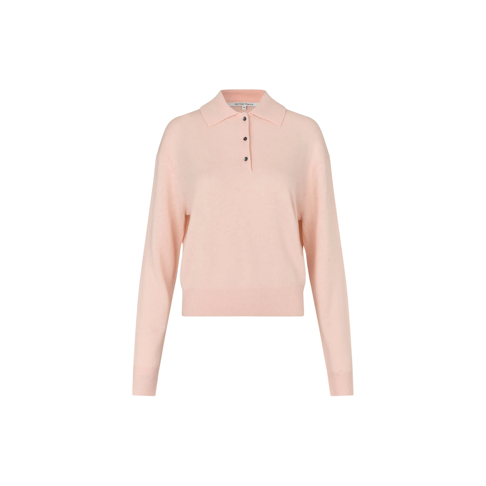 Longo Knit LS Collar, pale dogwood