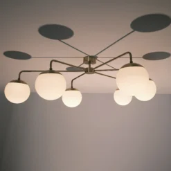 Lord Asymmetric Ceiling, brass/opal