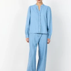 LR-PIETTA 5 Bukser, mid blue denim