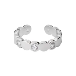 LUMI ring, rhodium/zirconia