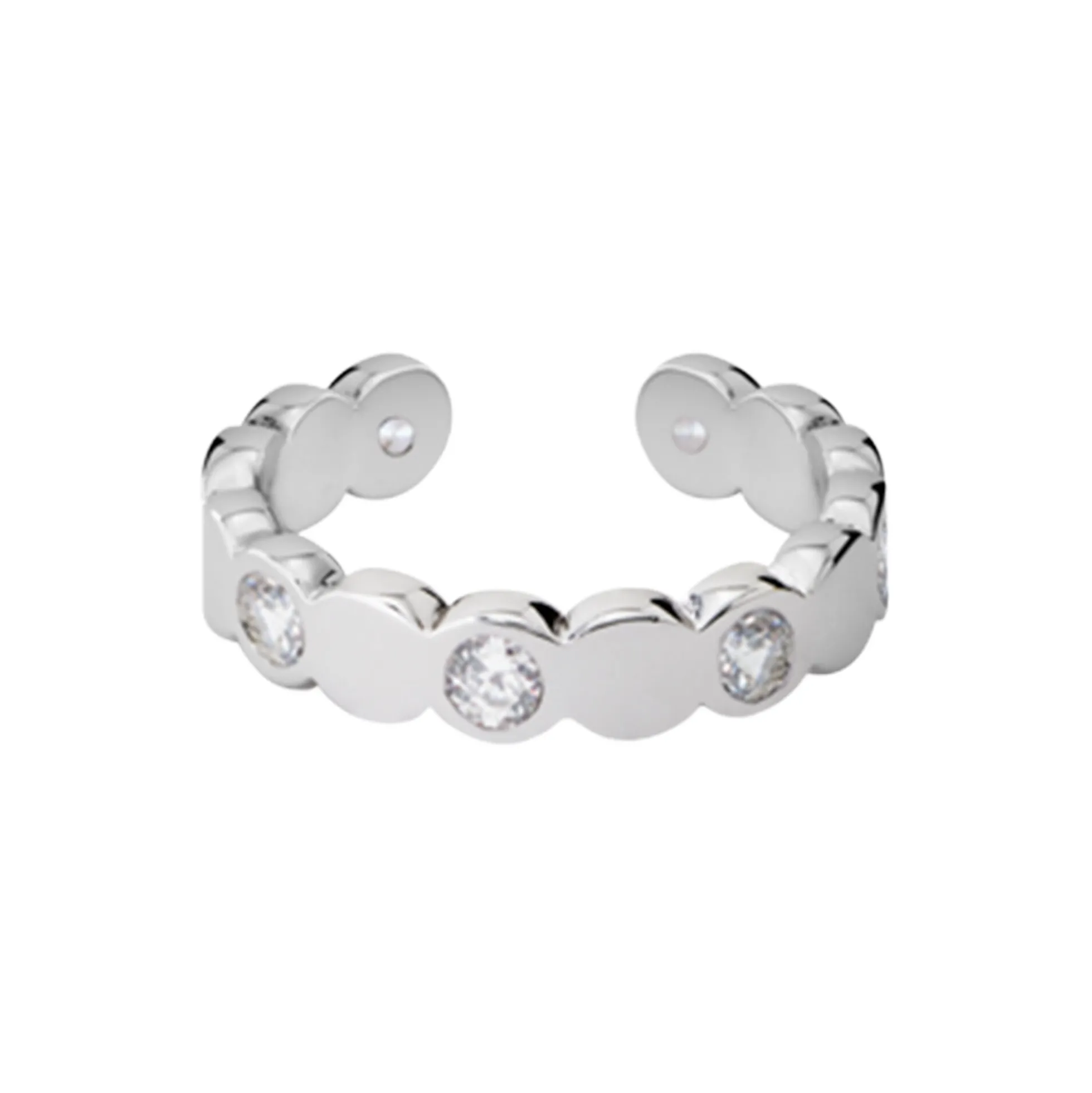 LUMI ring, rhodium/zirconia