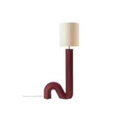 Luomo Floor Lamp, wine red/beige
