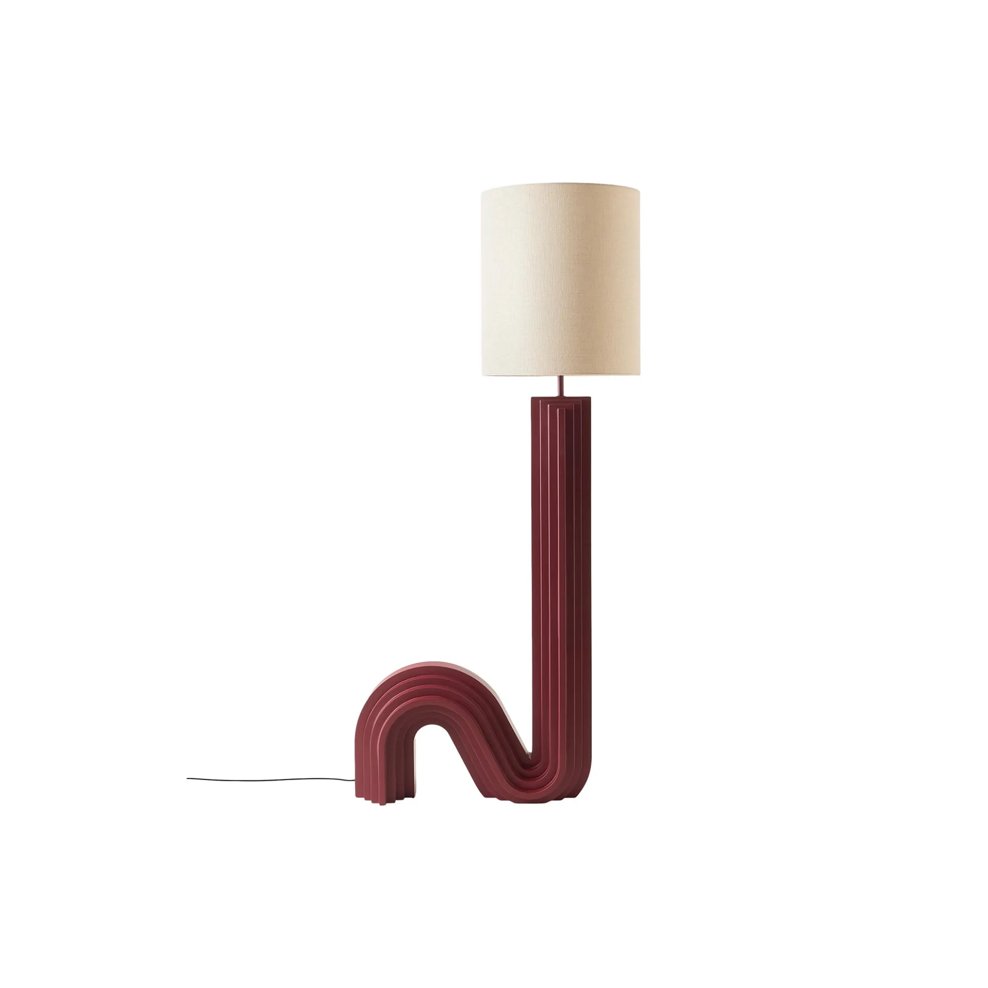 Luomo Floor Lamp, wine red/beige
