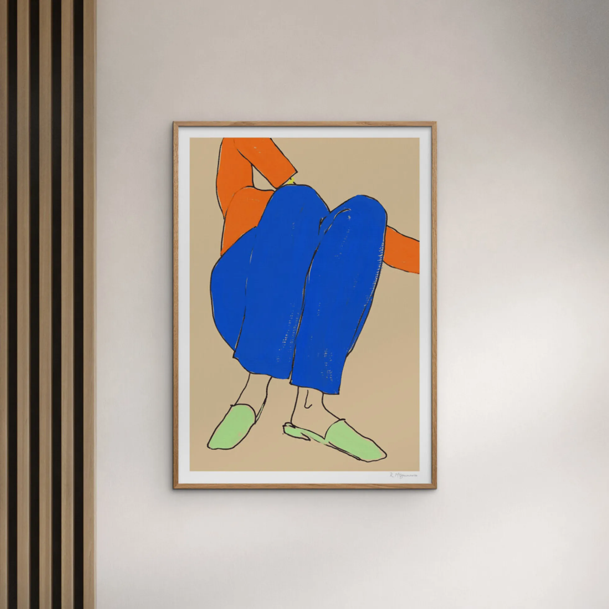 Lying Down in Blue and Red
