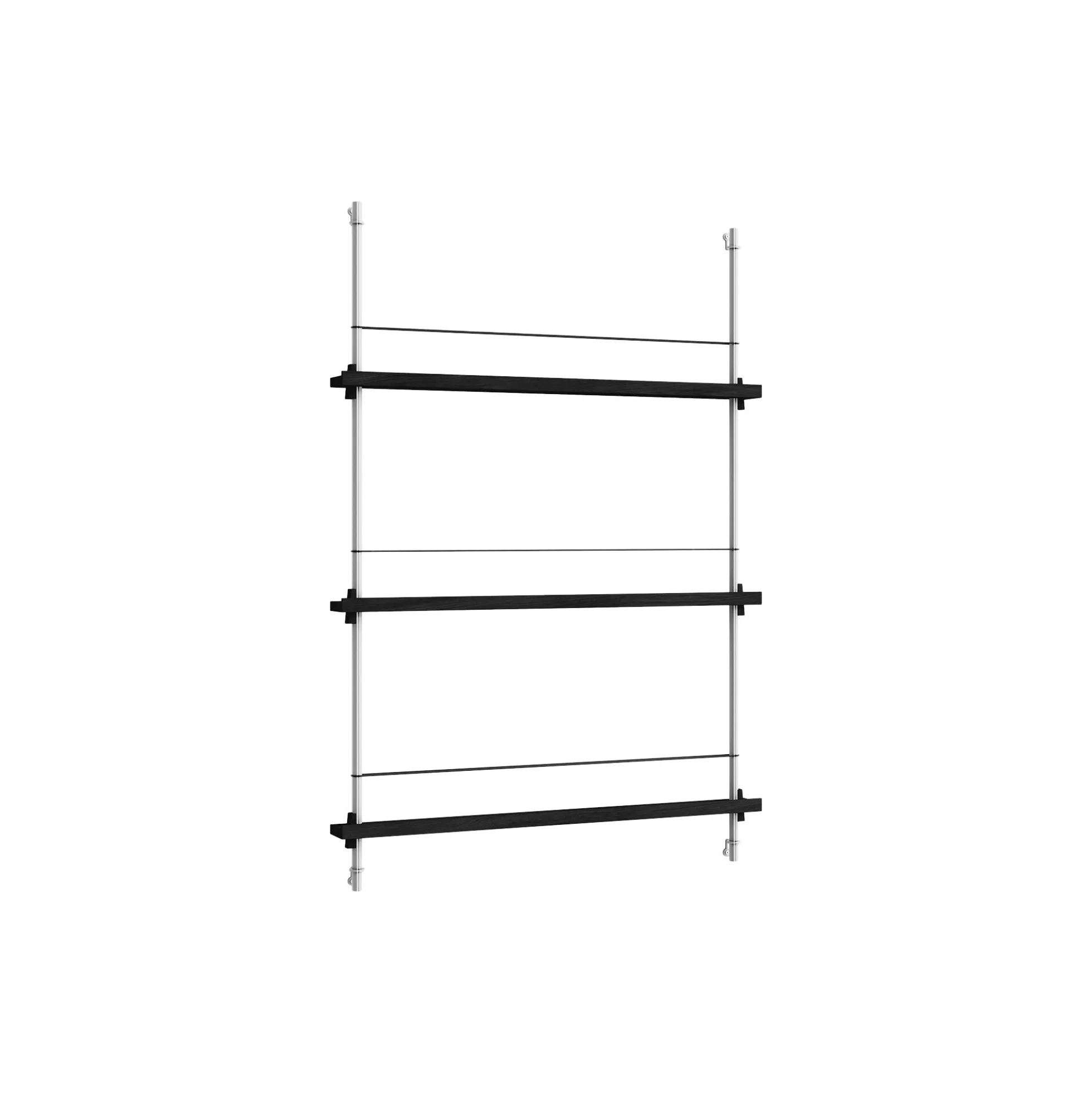 Magazine Shelving Medium, black/stainless steel