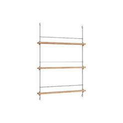 Magazine Shelving Medium, oak/stainless steel