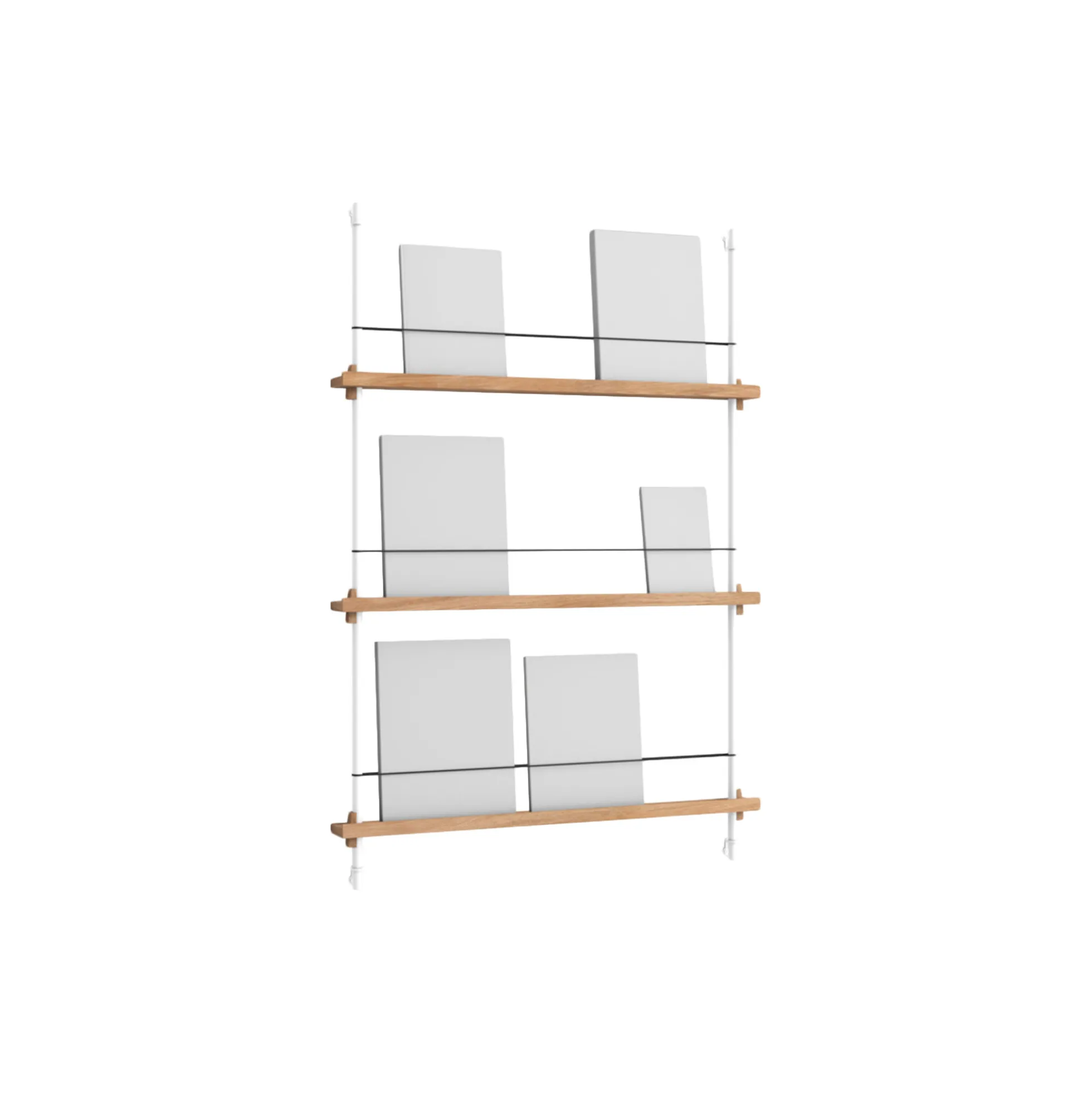 Magazine Shelving Medium, oak/white