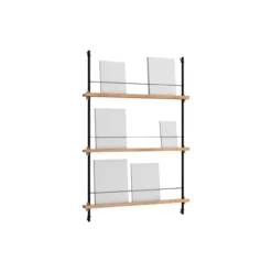 Magazine Shelving Medium, oak/black