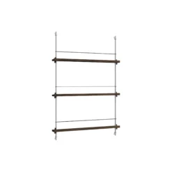 Magazine Shelving Medium, smoked oak/stainless steel