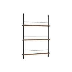 Magazine Shelving Medium, smoked oak/black
