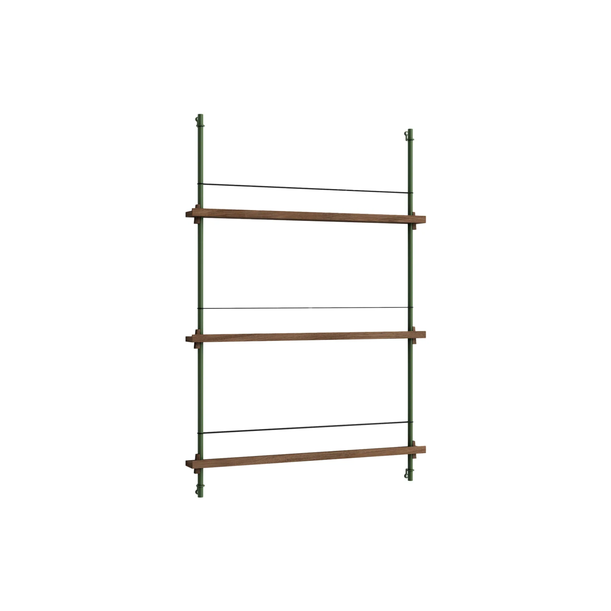 Magazine Shelving Medium, smoked oak/pine green
