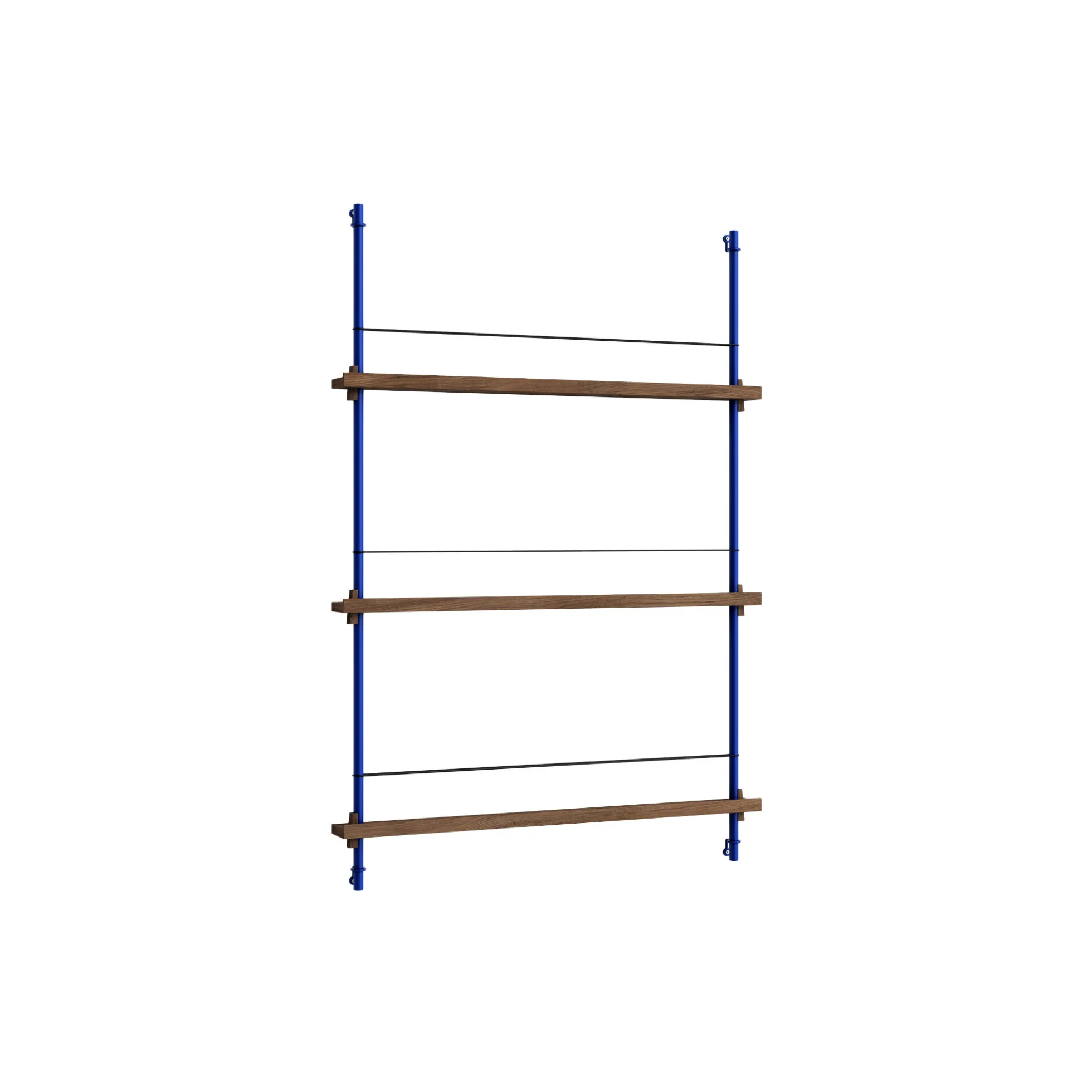Magazine Shelving Medium, smoked oak/deep blue